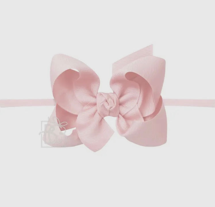Light Pink Headband with Grosgrain Bow