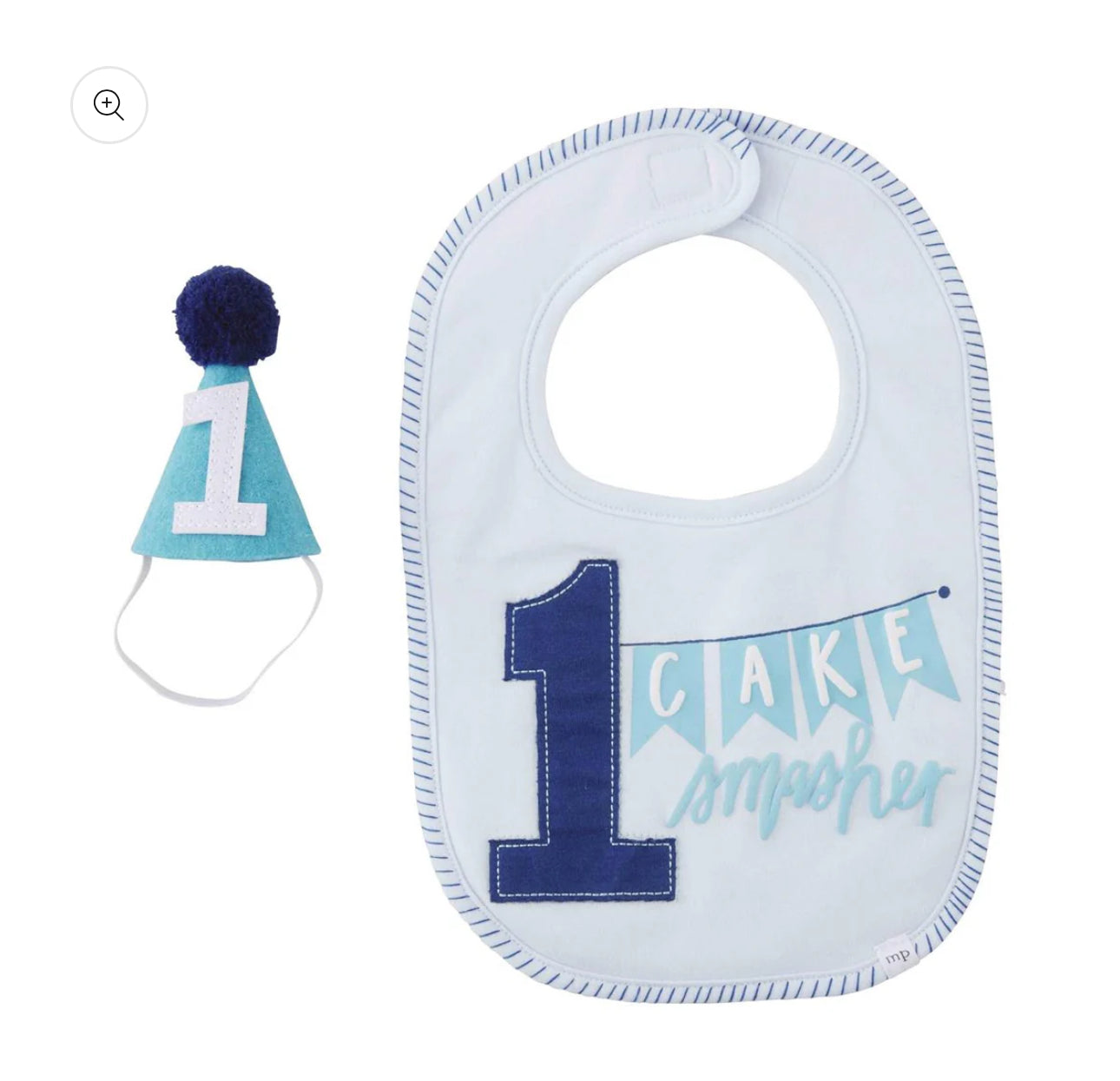 boy cake smasher bib and hat