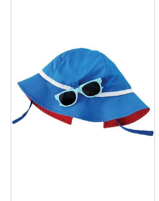 Red and blue swim hat