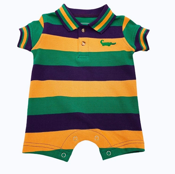 Mardi Gras Striped Romper