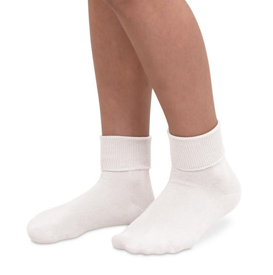 white turn cuff smooth toe socks one pair