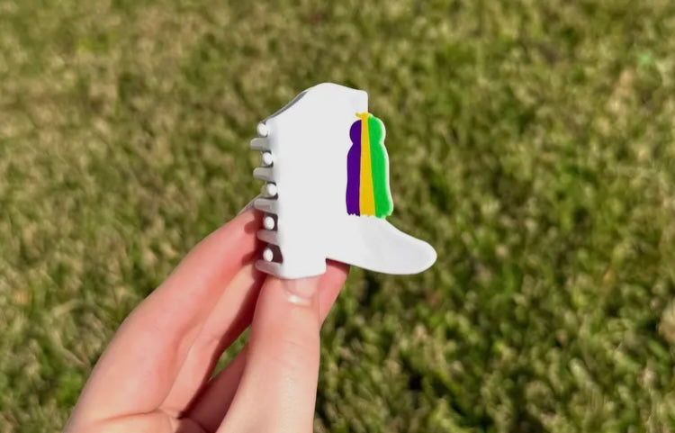 Mardi Gras Majorette Boot Mini Hair Clip