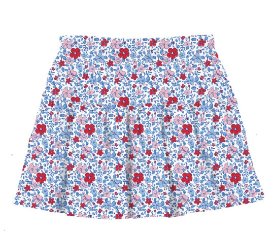 American Floral Gathered Skort