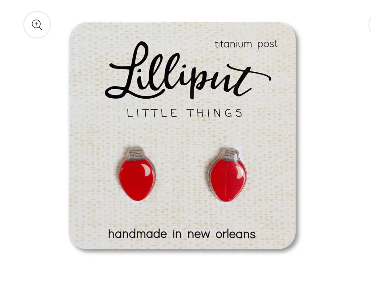 Christmas Red Light Bulb Earrings