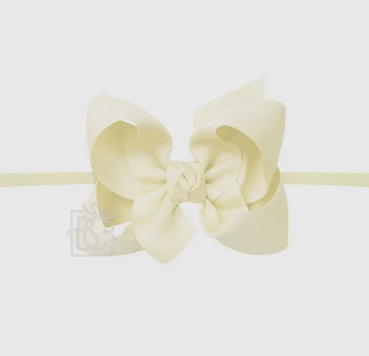 Light Yellow Headband with Grossgrain Bow