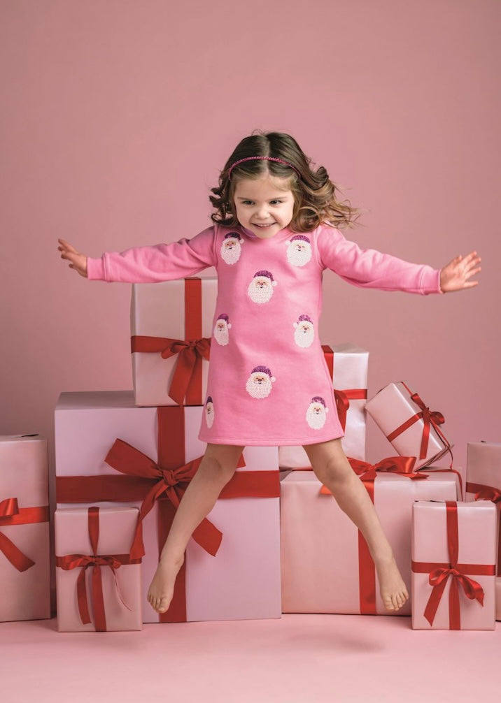 Sparkle Santa Sweatshirt Dress