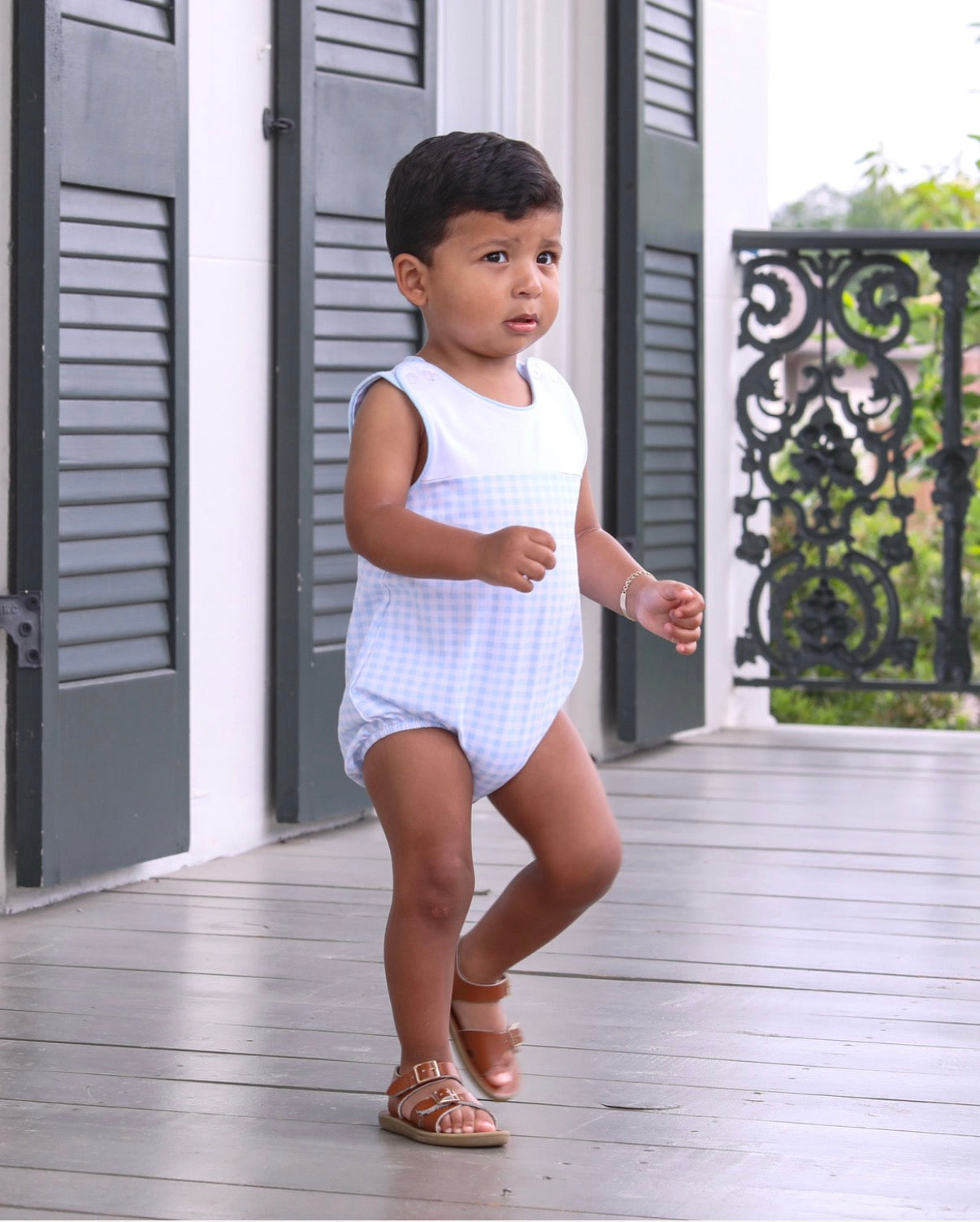 Madden Light Blue Gingham Bubble