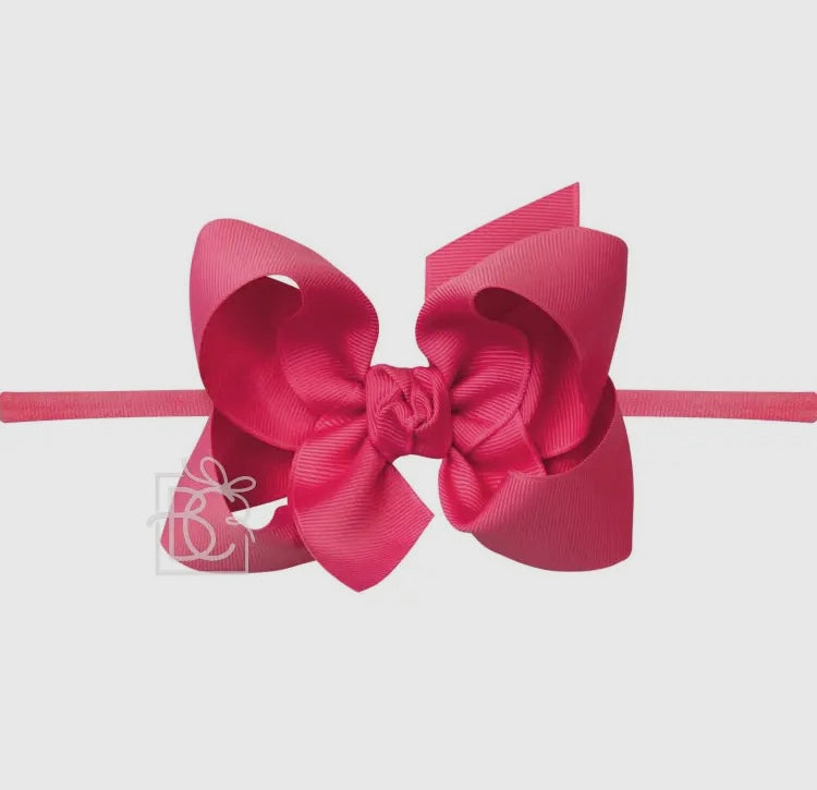 Fuchsia Headband with Grosgrain Bow