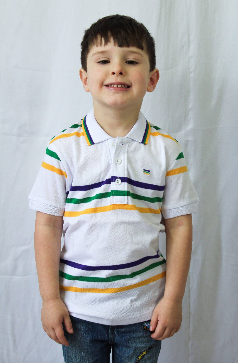 White Infinity Toddler Short Sleeve Polo