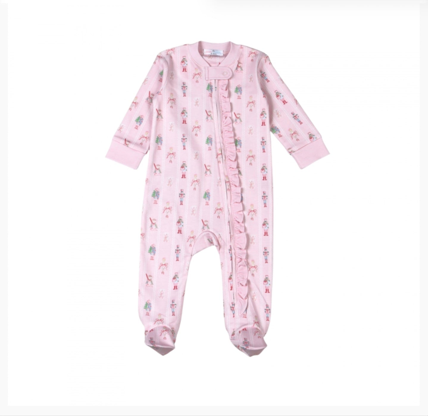 Pink Nutcracker Pima Zipper Footie