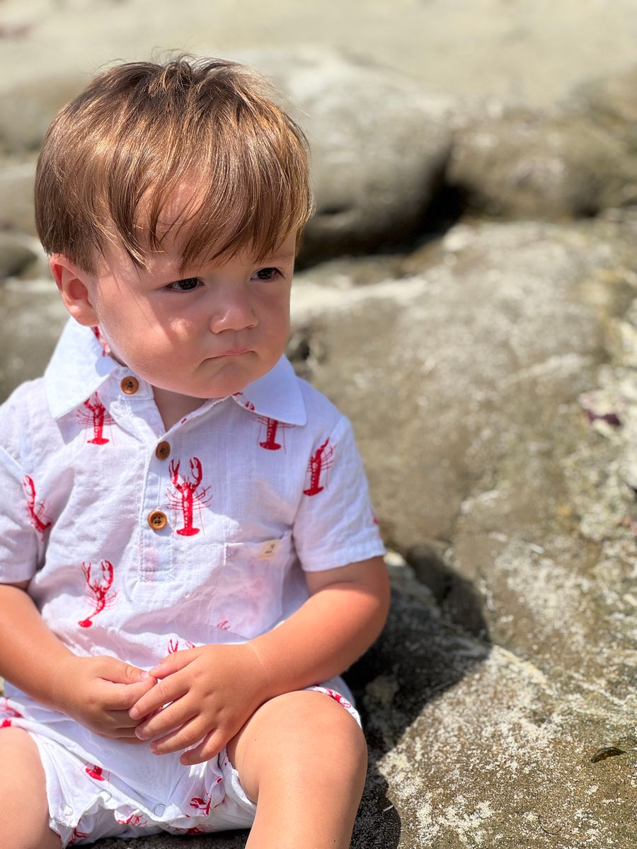 Crawfish Woven Printed Romper