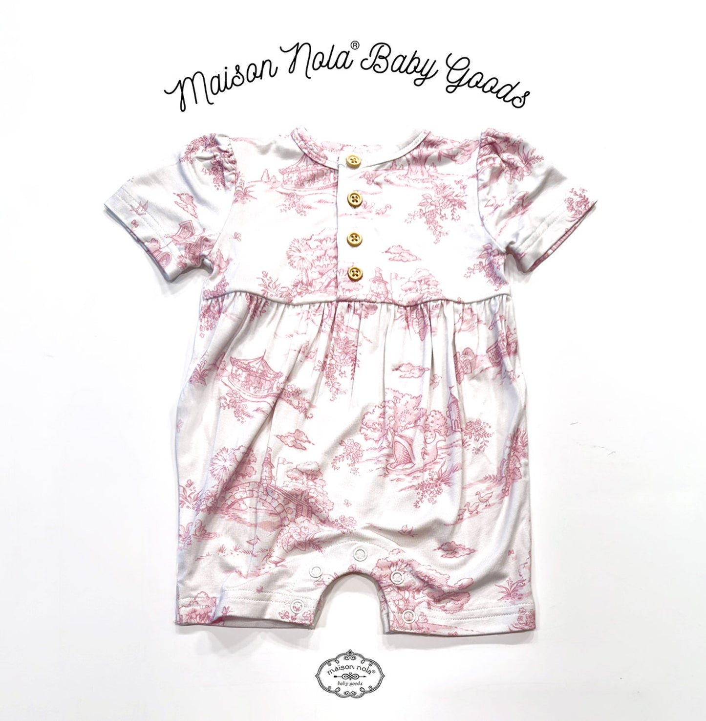 Pink Storyland Toile Romper