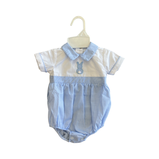 Blue gingham bunny bubble
