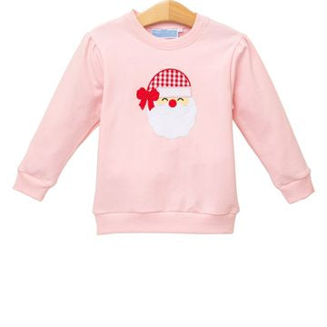 French Terry Light Pink Santa Pullover