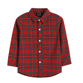 Christmas Plaid Button Up