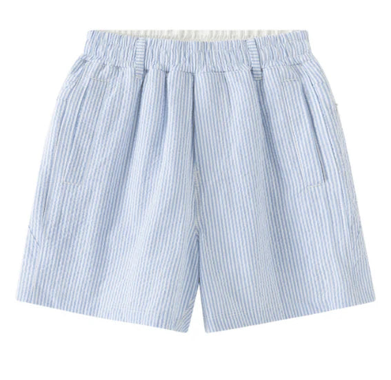 Blue & White Seersucker FB Shorts