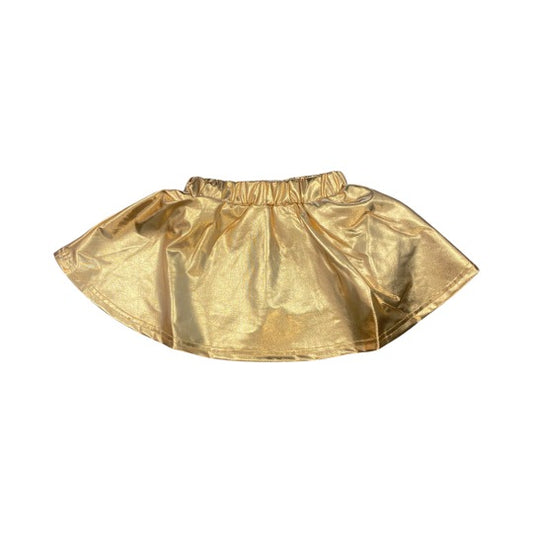 gold metallic skirt with built in shorts