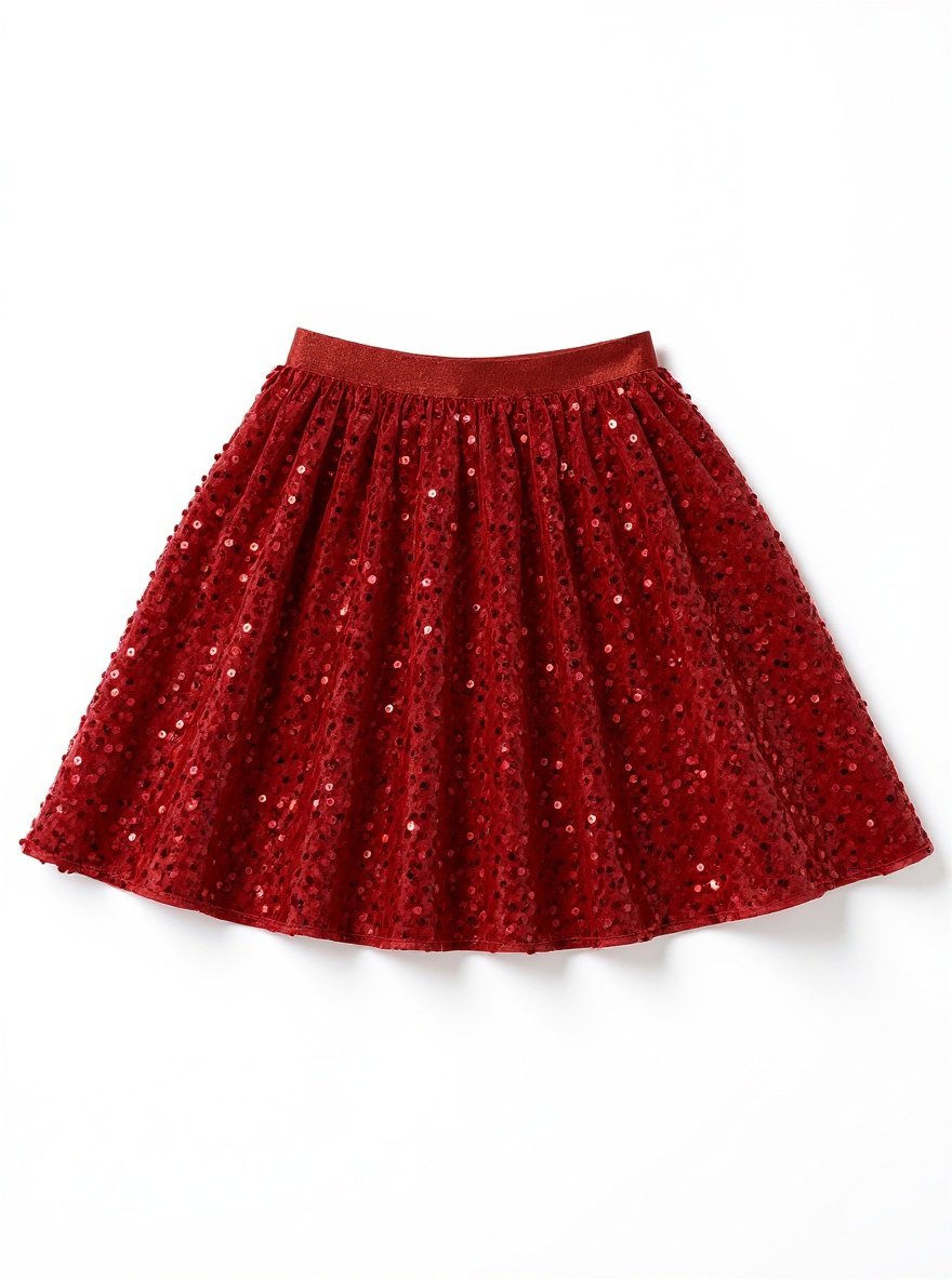 Red Velvet Sequin Twirl Skort