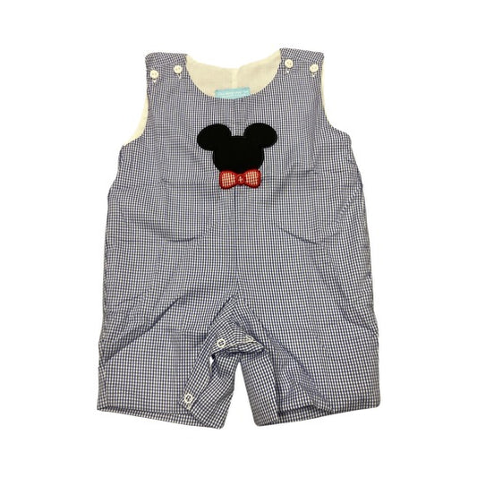 blue gingham mickey mouse shortall