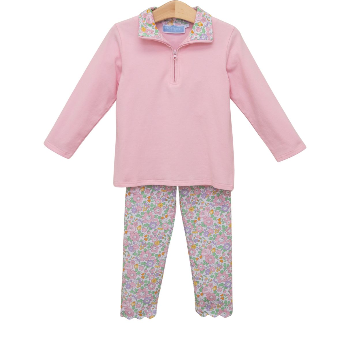 Autumn Bloom Quarter Zip Pullover Legging Set