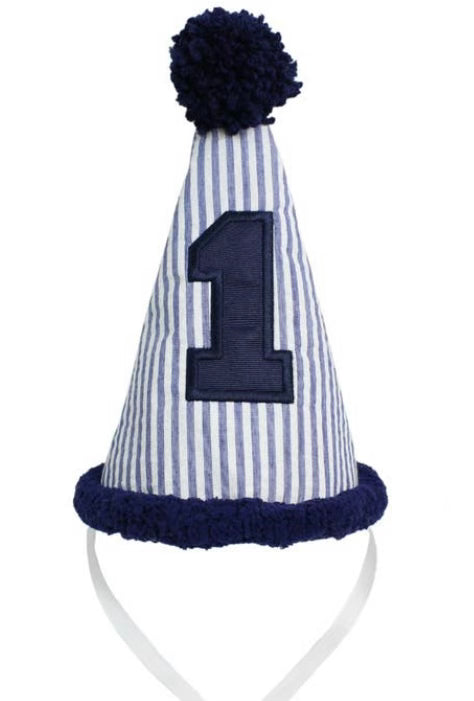 Navy first birthday hat
