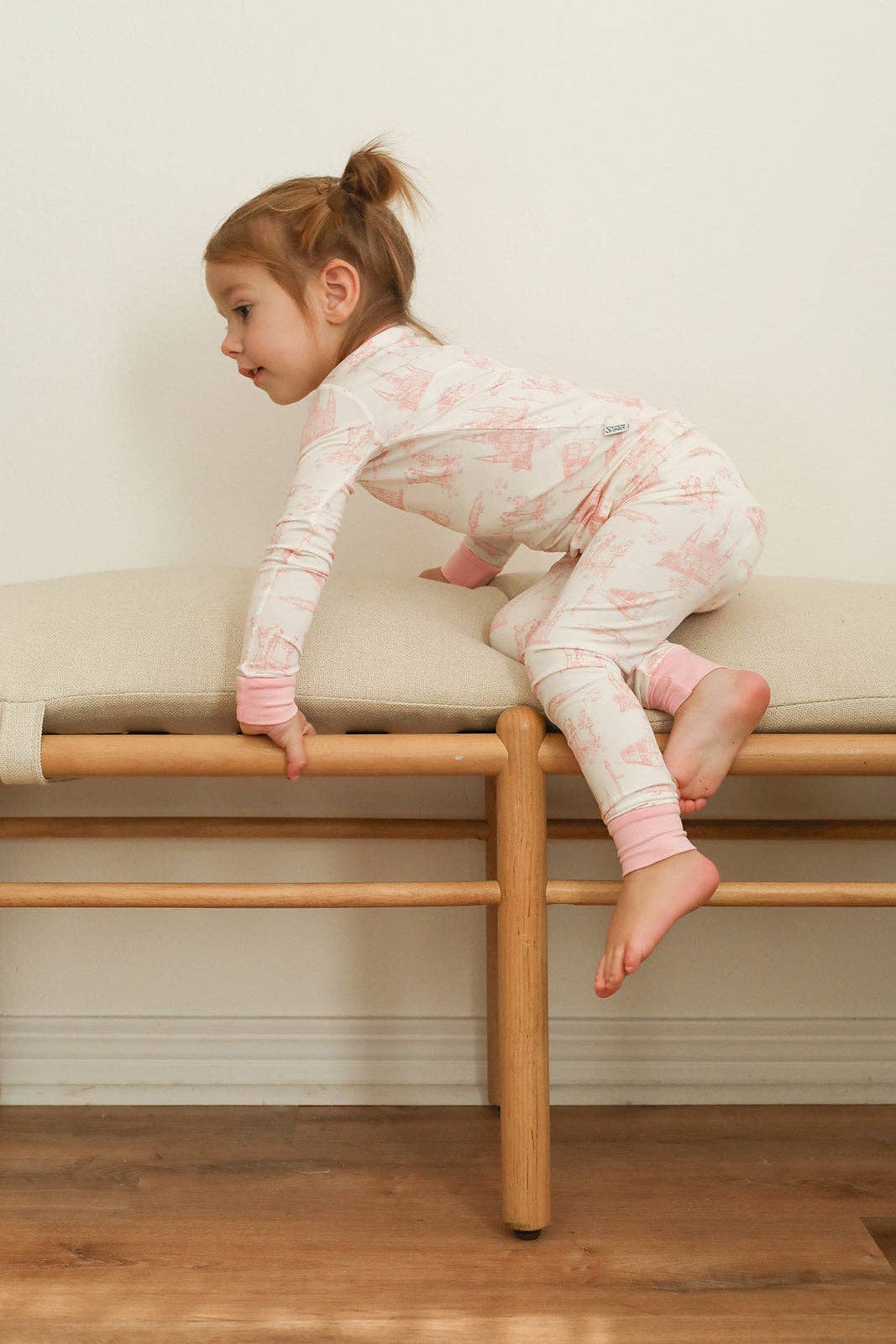 Nola Pink Toile 2 Piece Bamboo Pajama Set