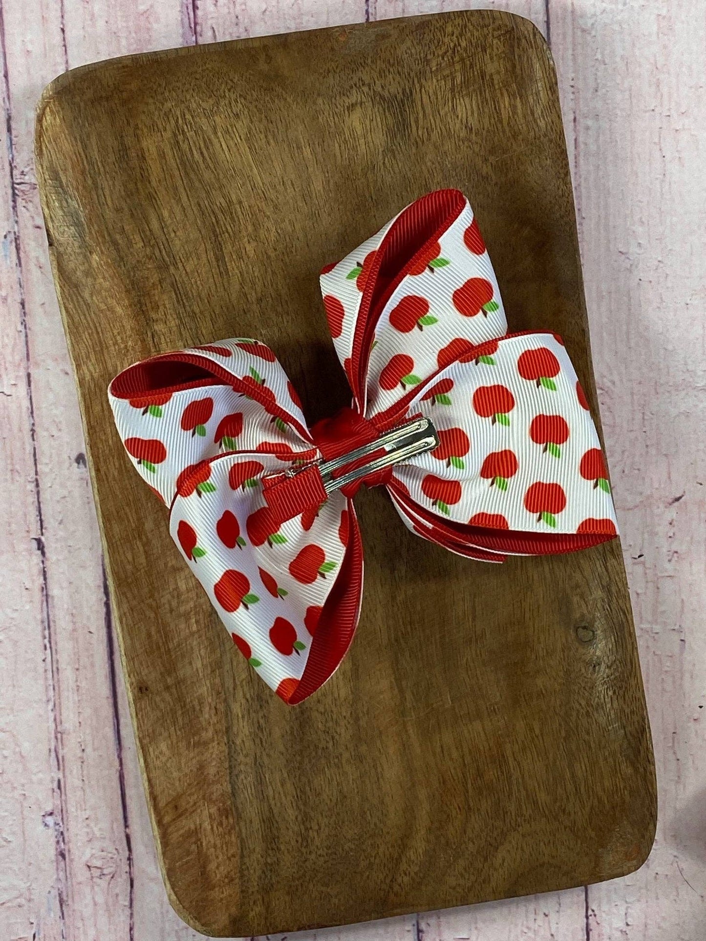 Classic Double Layer Apple Hair Bow