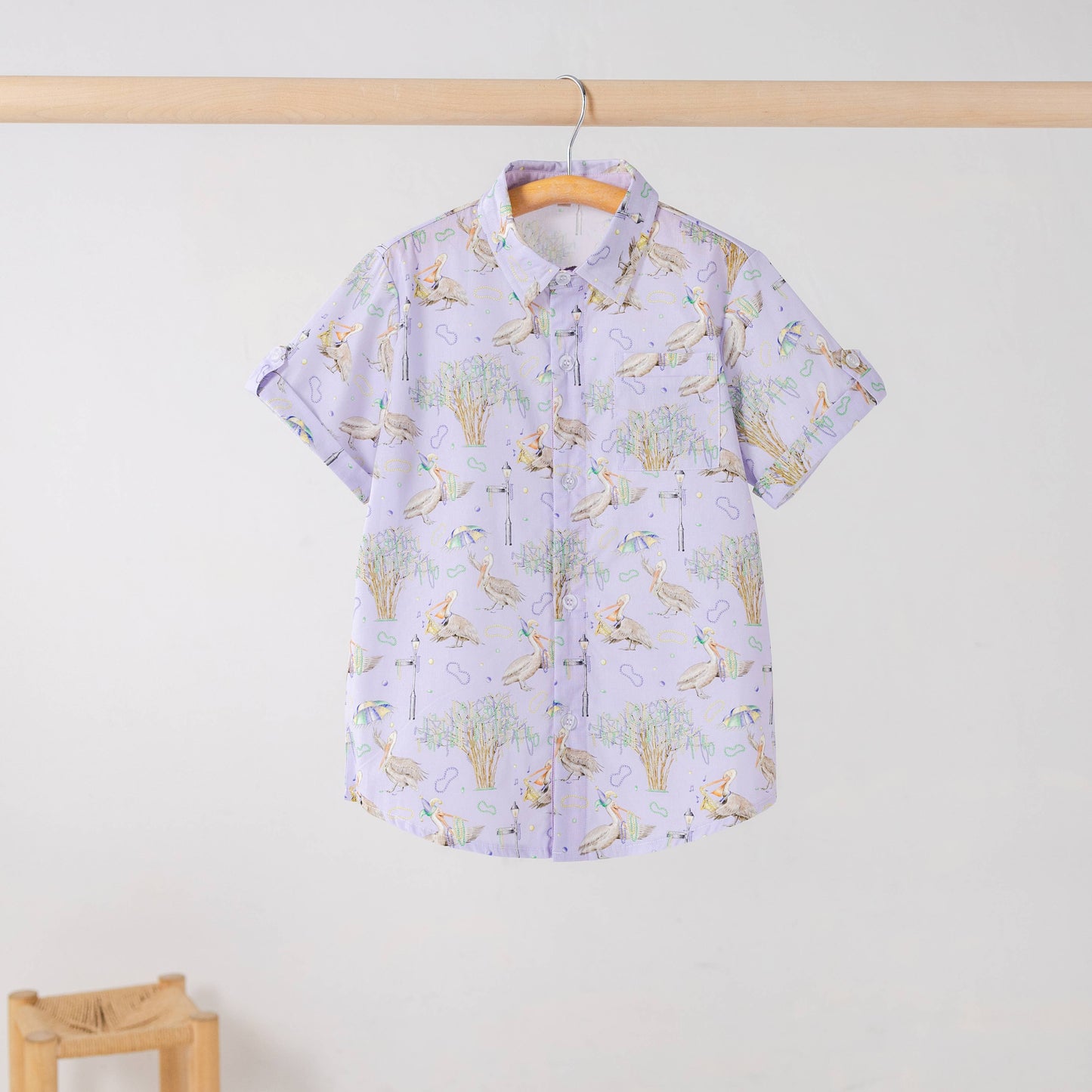 Feathers & Floats Short Sleeve Collared Shirt
