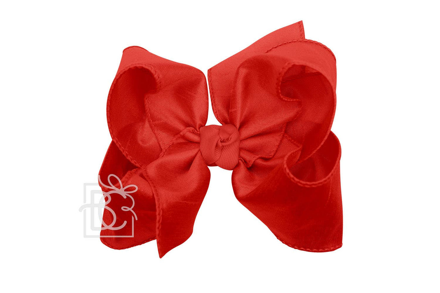 SILK BOW ON CLIP: 6.5" Jumbo - 2.25" Ribbon on Lg. Alligator Clip / RED