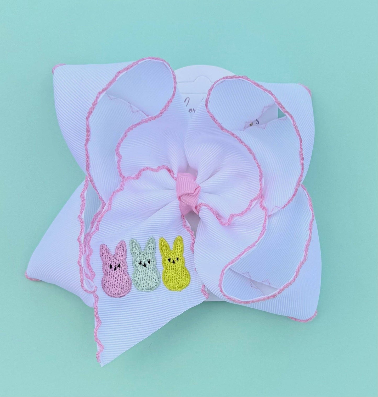Peep Trio Embroidered Hair Bow