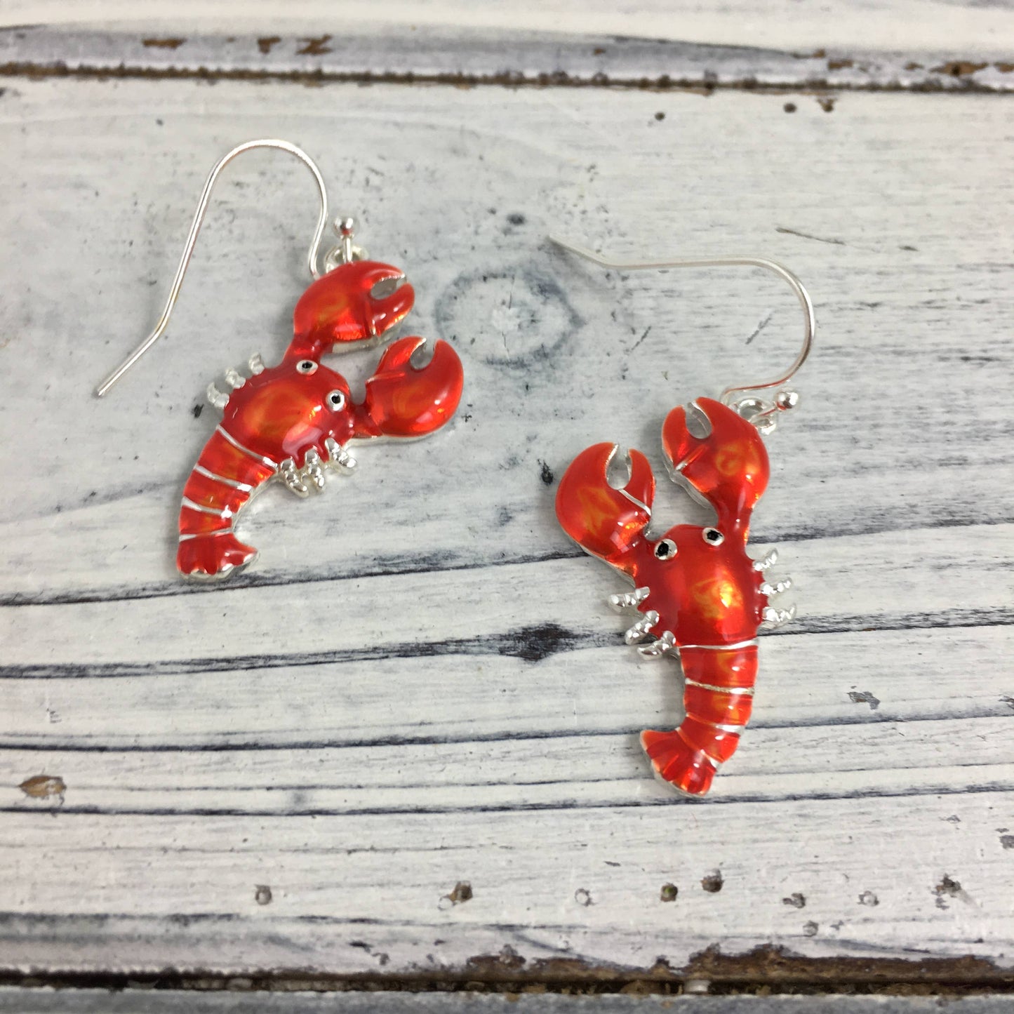 Epoxy crawfish dangle earrings