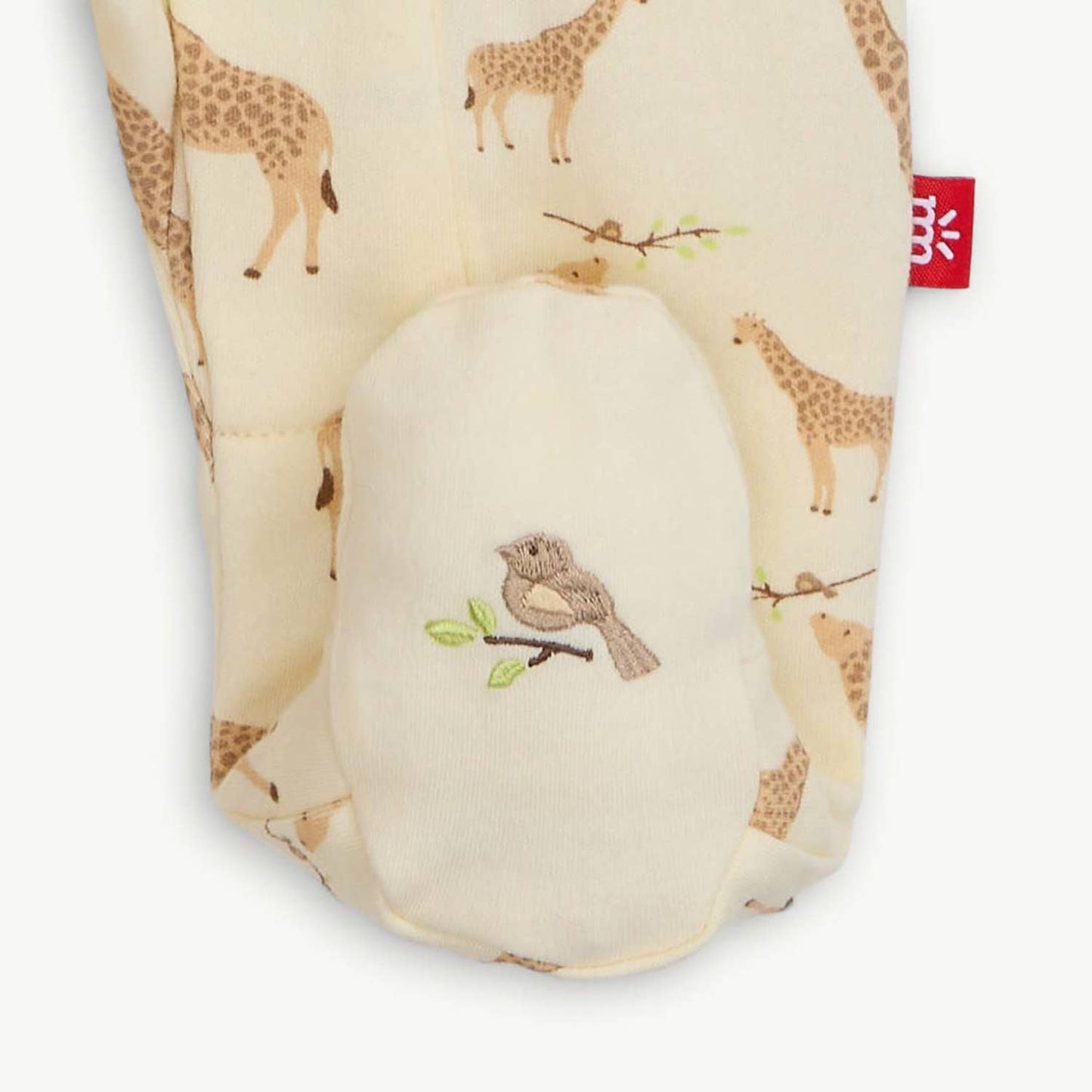 CREAM JOLIE GIRAFFE ORGANIC COTTON MAGNETIC FOOTIE