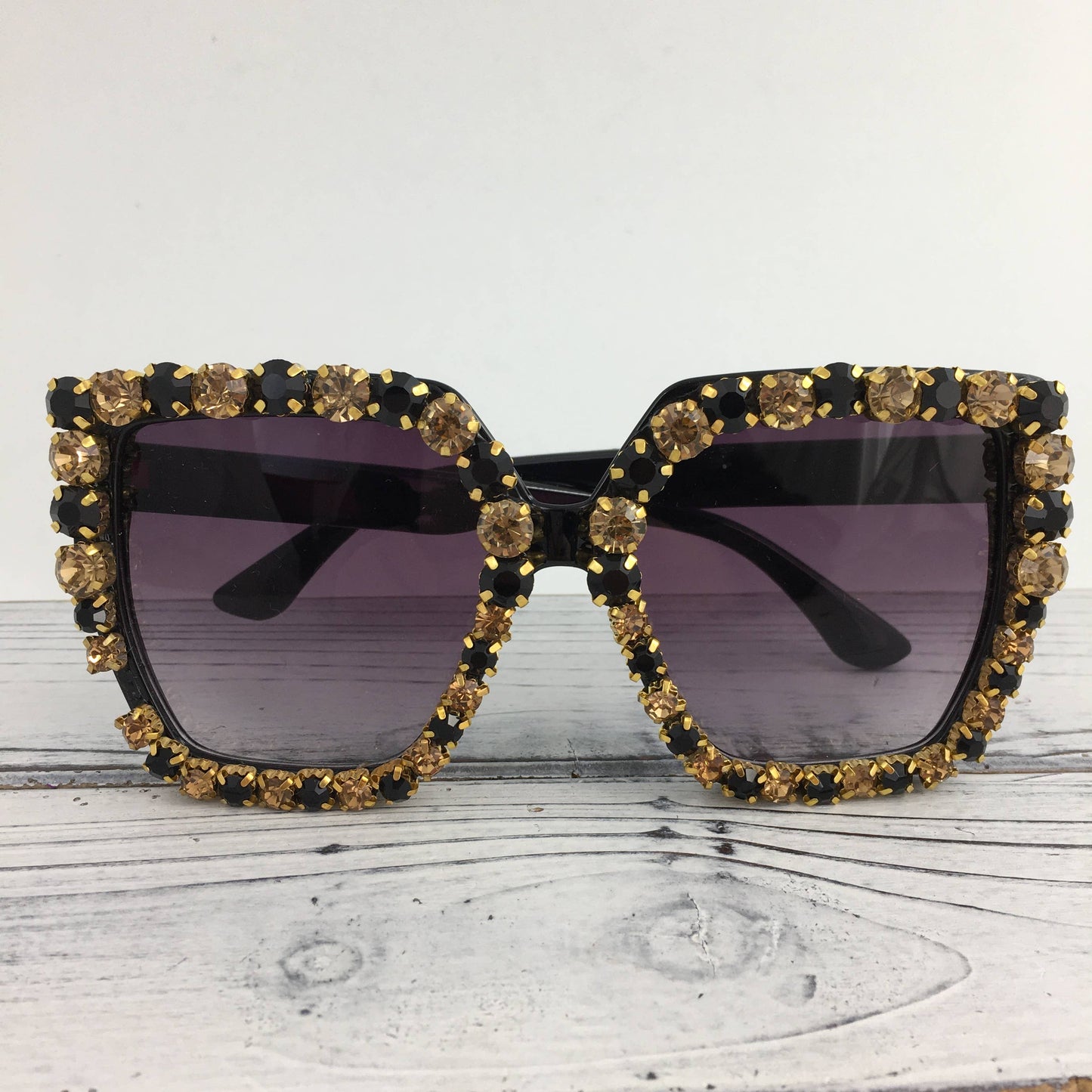 Black and Gold Saints Stone Sunglasses