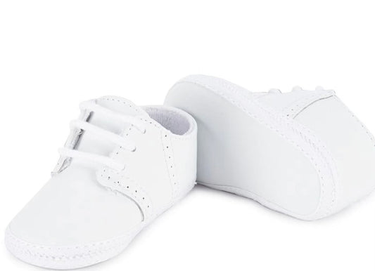 Leather White Saddle Oxford crib shoe
