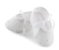 White smocked booties