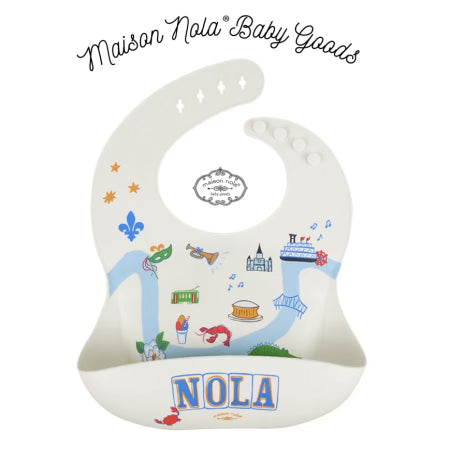 Nola Maps Silicone Bib