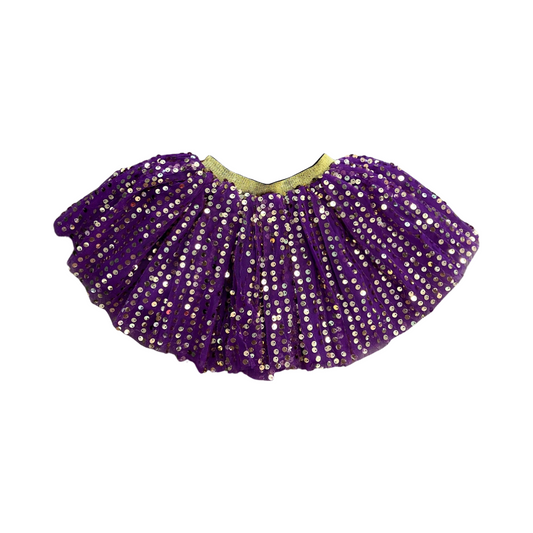 Purple and gold sequin skirt