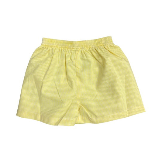 Yellow gingham shorts