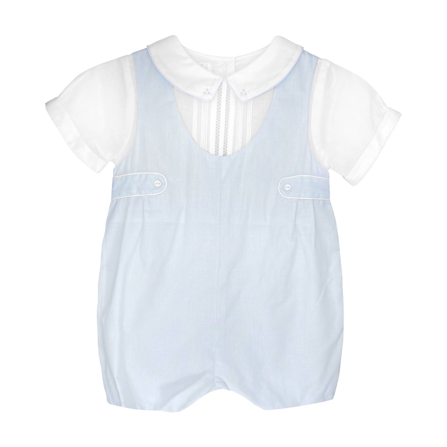 Shortall with Pintucks and Side Tabs: Blue