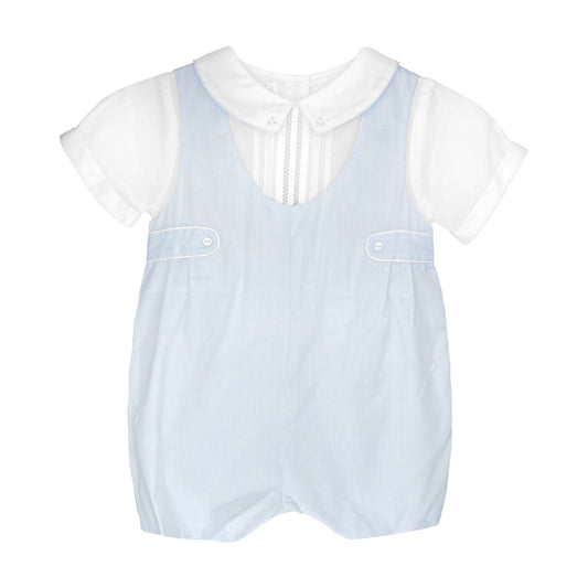 Shortall with Pintucks and Side Tabs: Blue