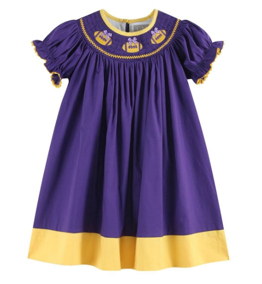 Lsu football smocked dress