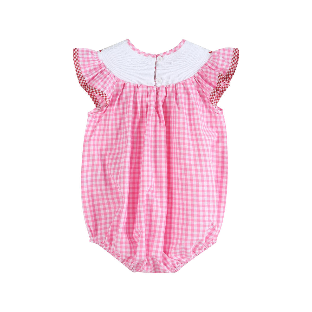 Pink gingham smocked crawfish bubble