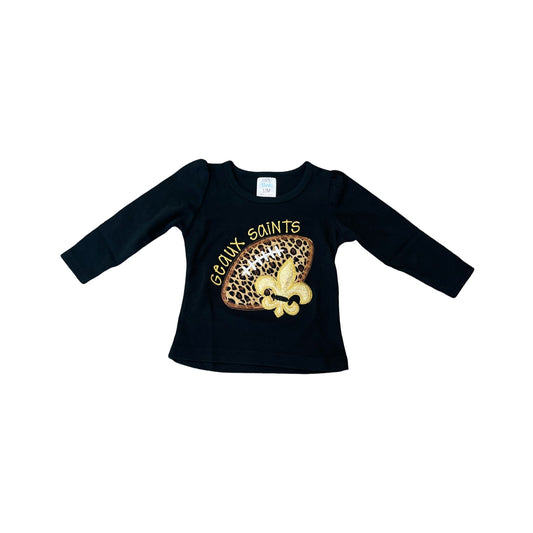 Geaux Saints Cheetah Print Long Sleeve Shirt