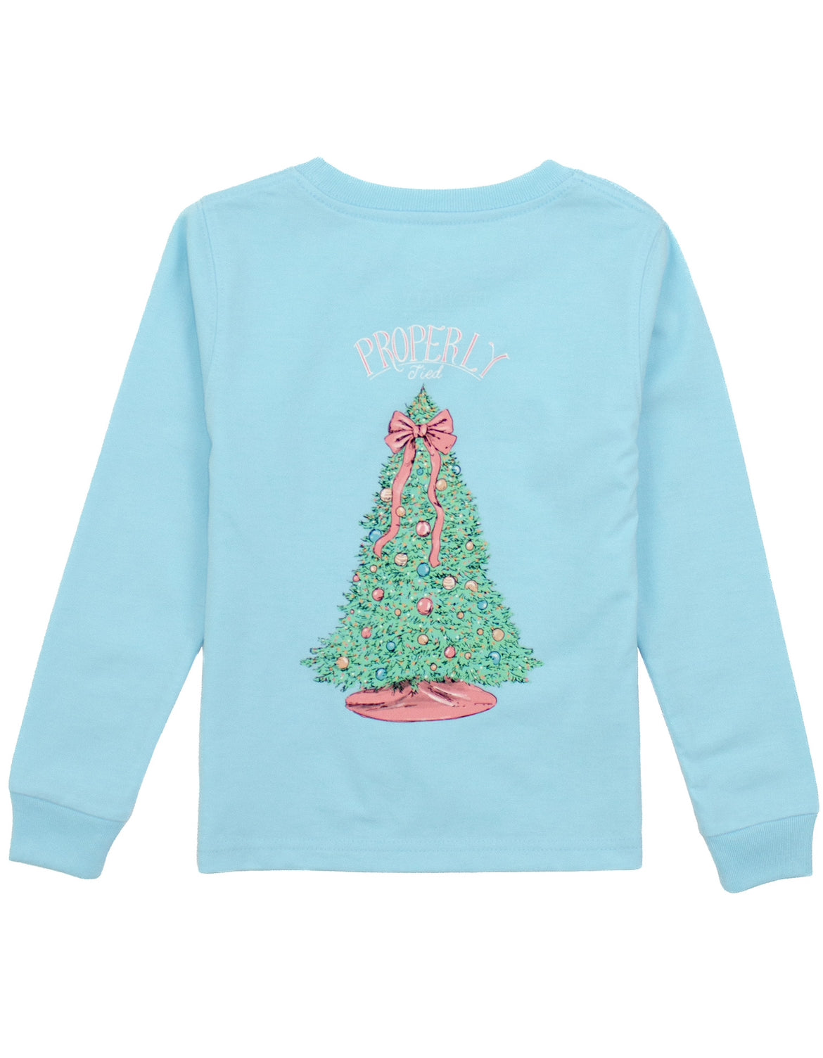 Powder Blue Girls Merry And Bright LS Shirt