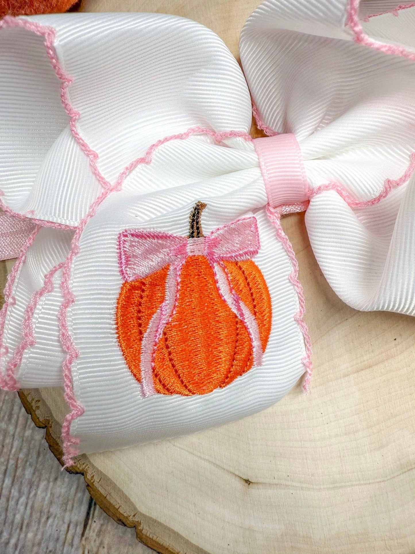 Coquette Pumpkin Embroidered Moonstitch Headband