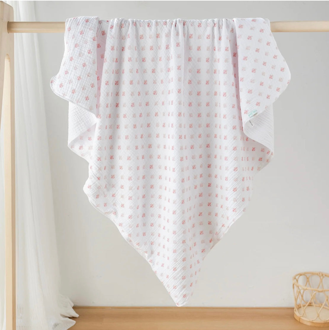 Fleur De Lis Organic Muslin Cloud Blanket