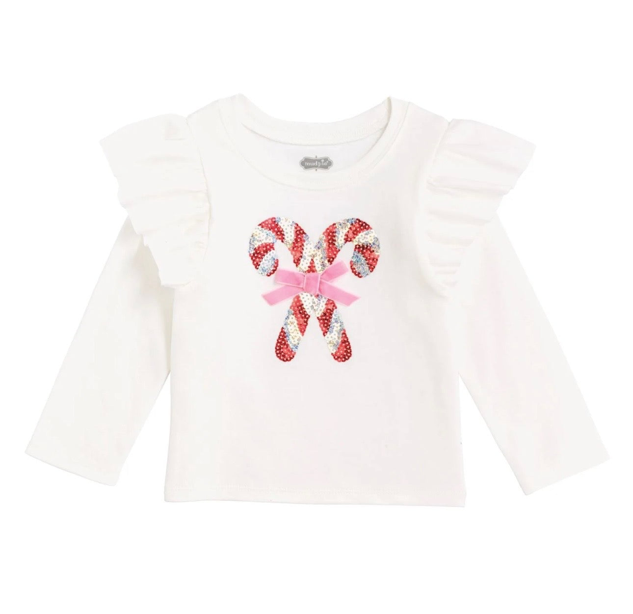 Sequin Holiday Candy Cane Tee
