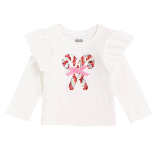 Sequin Holiday Candy Cane Tee