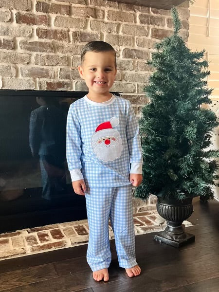 Blue Santa Pajamas