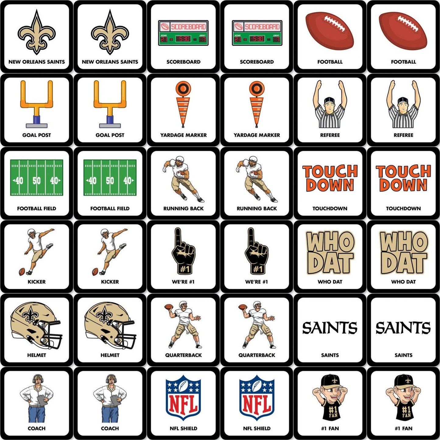 New Orleans Saints Matching Game